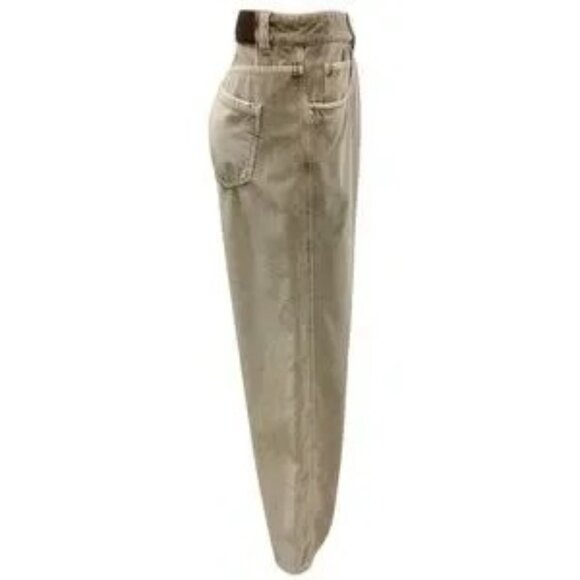 BRUNELLO CUCINELLI GREY MONILI BEAD EMBELLISHED CONTEMPORARY LOOSE FULL LENGTH V - Picture 3 of 7